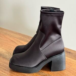 Aldo Sleek Black Ankle Booties